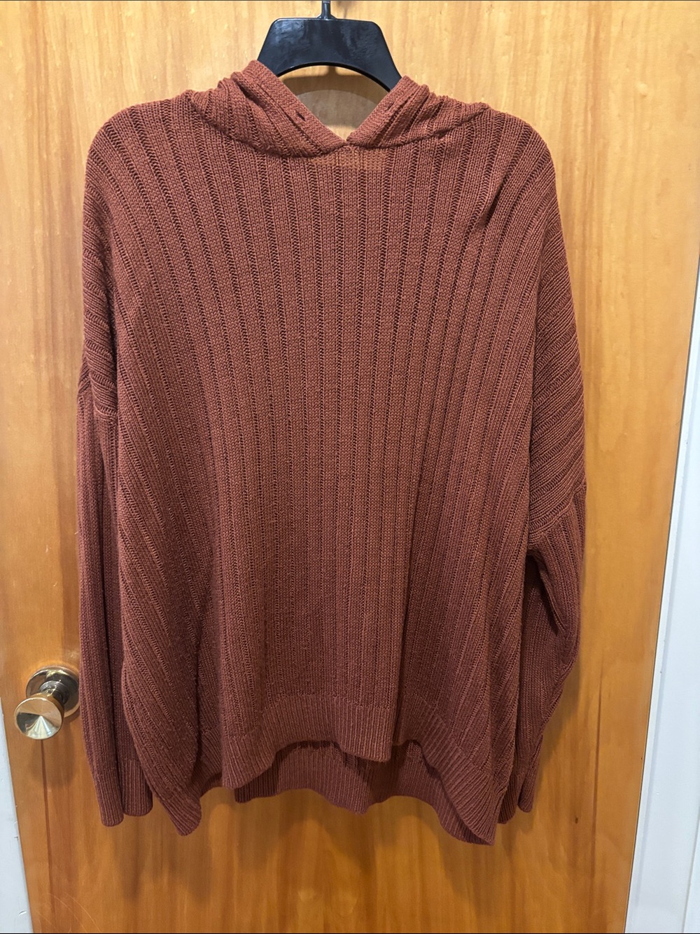 ⭐ 3 for $15
SHEIN Rust Ribbed Hooded Sweater